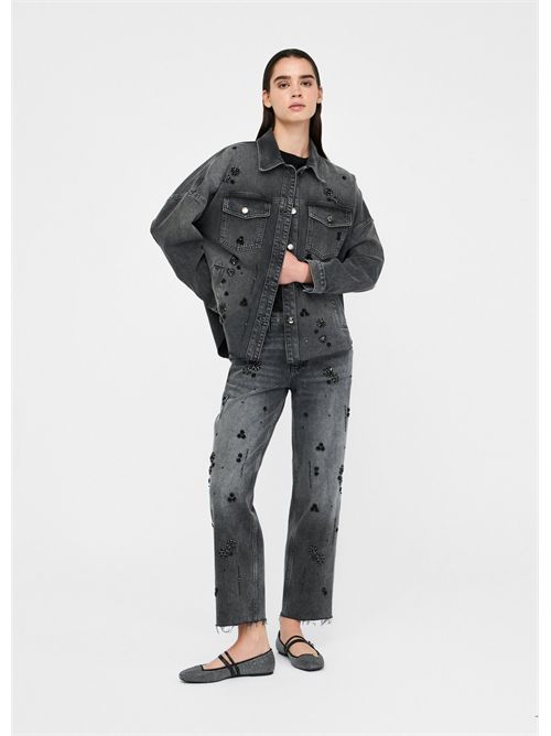 Jeans straight con strass LIU JO | UF5115D4854/87455